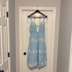Lilly Pulitzer Sky Blue Dress with White Embroidery